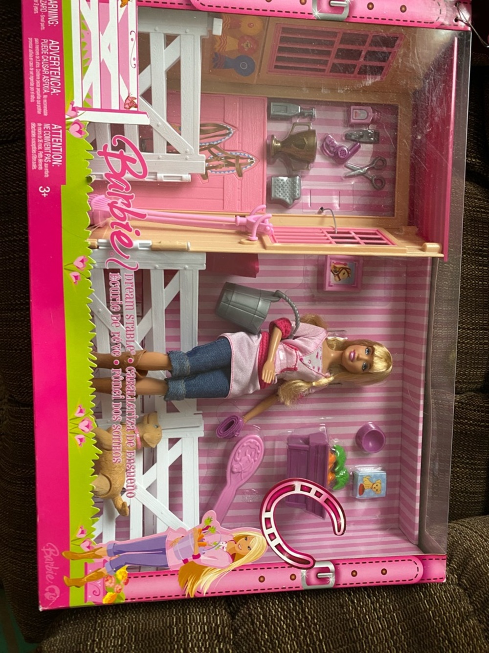 Barbie Pink Horse Stable Playset with Blonde Doll and Accessories